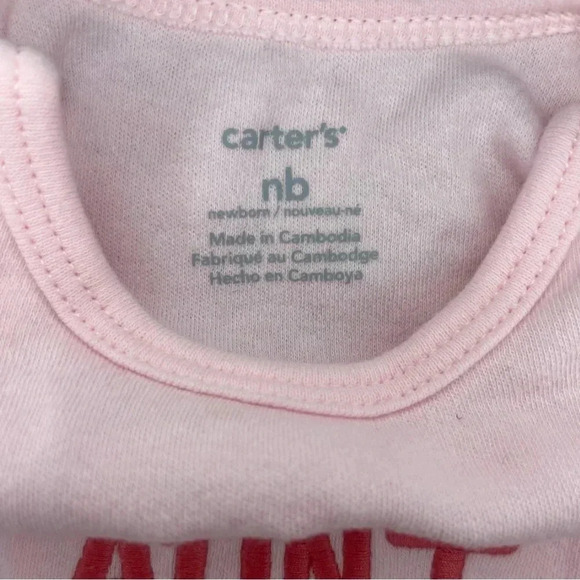 Set for 3  | Carter’s “My Aunt is My BFF” onesie & Striped Romper| Newborn - Picture 8 of 10